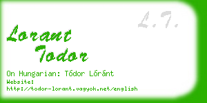 lorant todor business card